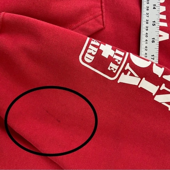 2/40$ LIFEGARD D.B.Wear hoodie red Lifegard sweater cotton oversized shirt SMALL - Picture 11 of 11